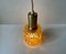Scandinavian Modern Brass & Honey Glass Pendant Lamp, 1960s 4
