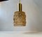 Scandinavian Modern Brass & Honey Glass Pendant Lamp, 1960s 1