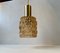 Scandinavian Modern Brass & Honey Glass Pendant Lamp, 1960s, Image 1