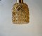 Scandinavian Modern Brass & Honey Glass Pendant Lamp, 1960s 5