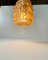 Lámpara colgante escandinava moderna de latón y vidrio miel, años 60, Imagen 6
