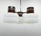 Milk Glass and Metal Chandelier attributed to Napako, 1970s 10