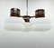Milk Glass and Metal Chandelier attributed to Napako, 1970s, Image 10