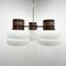 Milk Glass and Metal Chandelier attributed to Napako, 1970s, Image 5