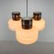 Milk Glass and Metal Chandelier attributed to Napako, 1970s, Image 3