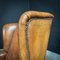 Vintage Sheep Leather Wingback Armchair, Image 4