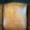 Vintage Sheep Leather Wingback Armchair 6