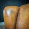 Vintage Sheep Leather Wingback Armchair, Image 5