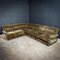 Mid-Century Brown Velvet Modular Corner Sofa, Set of 6 1