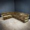 Mid-Century Brown Velvet Modular Corner Sofa, Set of 6, Image 1