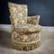 Vintage Botanical Fabric Cocktail Armchair with Fringes 3