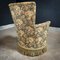 Vintage Botanical Fabric Cocktail Armchair with Fringes 8