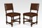 Leather Upholstered Oak Dining Chairs, 1890s, Set of 8 4