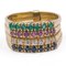 18 Karat Yellow Gold Harem Ring with Diamonds, Rubies, Sapphires and Emeralds, 1970s 1