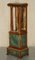Vintage Gilt Bronze Pedestal Stands in Walnut Green Marble, 1920s, Set of 2 17