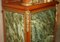 Soportes de pedestal vintage de bronce dorado de mármol verde nogal, años 20. Juego de 2, Imagen 11