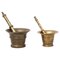 Spanish Traditional Metal Mortars & Pestle, 1950s, Set of 4 1