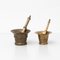 Spanish Traditional Metal Mortars & Pestle, 1950s, Set of 4 4