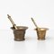 Spanish Traditional Metal Mortars & Pestle, 1950s, Set of 4 2