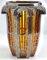 Moser Vase in Amber Glass Vase Decorated Floral Ornaments Silver Leaf, 1930 5