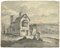 John Monro, Cimetière à Guildford, Surrey, Dessin au Lavis Gris, années 1830, Graphite et Papier Aquarelle 2