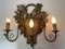 Italian Renaissance Style Carved Painted Wood Sconce or Wall Light, 1950s 4