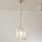 Petal Suspension Lamp in Murano Crystal and White Glass, Italy, 1990s 4
