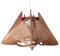 Large Mid-Century Portuguese Wood & Straw Triangular Hanging Lamp, 1960s 2