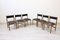 Italian Wood Black Leather Chairs from Isa Bergamo, 1960s, Set of 6 2