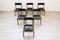 Italian Wood Black Leather Chairs from Isa Bergamo, 1960s, Set of 6 8
