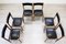 Italian Wood Black Leather Chairs from Isa Bergamo, 1960s, Set of 6 4