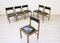 Italian Wood Black Leather Chairs from Isa Bergamo, 1960s, Set of 6 3