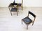 Wood Black Leather Chairs from Isa Bergamo, Italy, Set of 4 5
