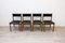 Wood Black Leather Chairs from Isa Bergamo, Italy, Set of 4 1