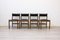 Wood Black Leather Chairs from Isa Bergamo, Italy, Set of 4 2
