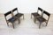 Italian Wood Black Leather Chairs from Isa Bergamo, 1960s, Set of 4 7