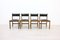 Italian Wood Black Leather Chairs from Isa Bergamo, 1960s, Set of 4, Image 1