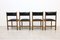 Italian Wood Black Leather Chairs from Isa Bergamo, 1960s, Set of 4 6