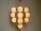 Large Space Age Brass Ceiling Lamp with 13 White Glass Spheres, 1960s 4
