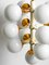 Large Space Age Brass Ceiling Lamp with 13 White Glass Spheres, 1960s 9
