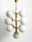 Large Space Age Brass Ceiling Lamp with 13 White Glass Spheres, 1960s 14