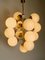 Large Space Age Brass Ceiling Lamp with 13 White Glass Spheres, 1960s, Image 20