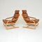 Danish Leather & Bentwood Armchairs, 1970s, Set of 2, Image 2