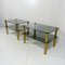 Glass & Brass Side Tables, 1960s, Set of 2 5