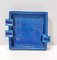 Posacenere quadrato vintage in ceramica blu di Rimini attribuito ad Aldo Londi per Bitossi, Italia, anni '60, Immagine 1