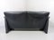 Jori Dark Grey Leather Sofa, Belgium, 1980s 6