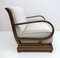 Art Deco Sofa, Sessel & Poufs aus Walnuss und Samt, Italien, 1920er, 5er Set 6