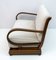 Art Deco Sofa, Sessel & Poufs aus Walnuss und Samt, Italien, 1920er, 5er Set 4