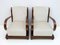 Art Deco Sofa, Armchairs & Poufs in Walnut and Velvet, Italy, 1920s, Set of 5, Image 11