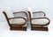 Art Deco Sofa, Armchairs & Poufs in Walnut and Velvet, Italy, 1920s, Set of 5 12